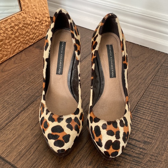 French Connection leopard-print platform heels size 7.5 (U.K. 5) - Picture 3 of 9